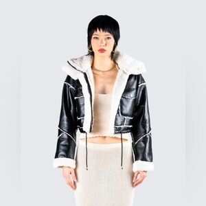 Finesse Coralie Black Sherpa Bonded Jacket 1X (vesh)